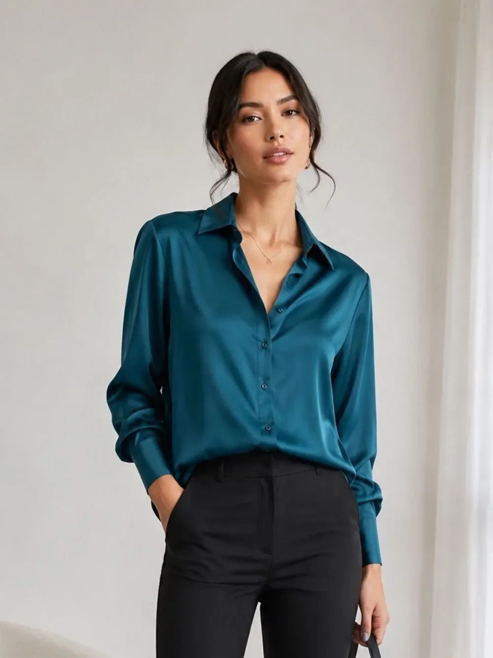 Talbots Green Button-Up Shirt